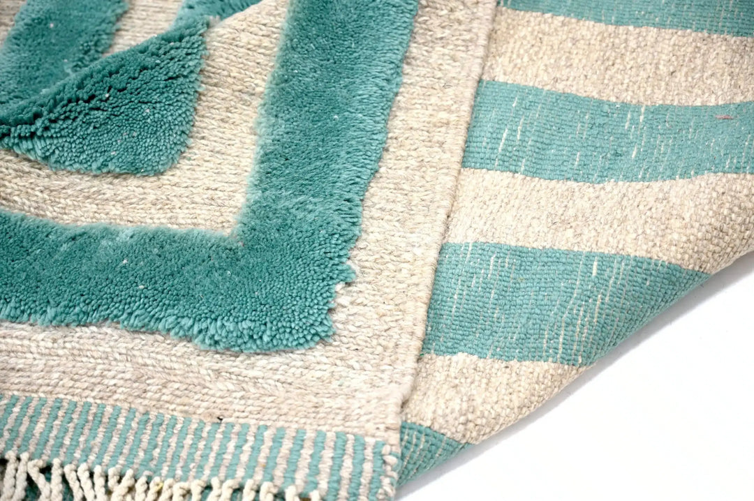 Chromatic Teal Custom Moroccan Rugs Made Craftily Marrakech