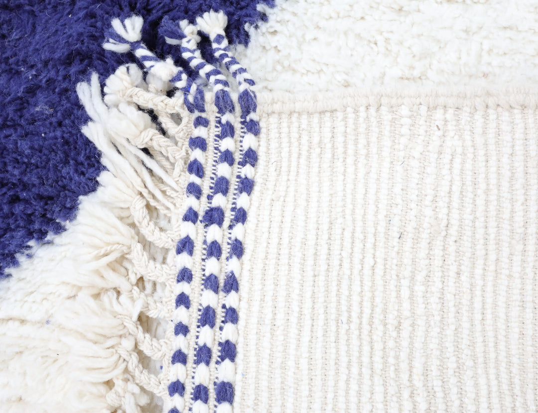 Ivory & Blue Beni Custom Moroccan Rugs Made craftilymarrakesh.com
