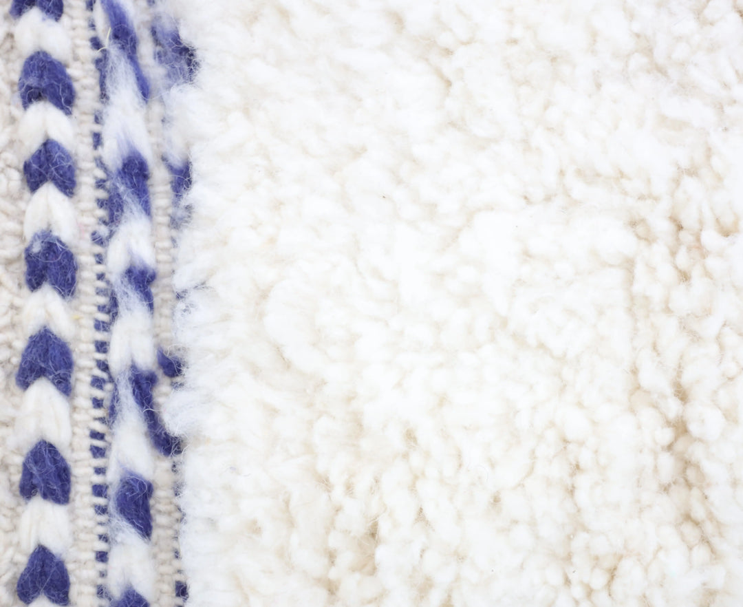 Ivory & Blue Beni Custom Moroccan Rugs Made craftilymarrakesh.com