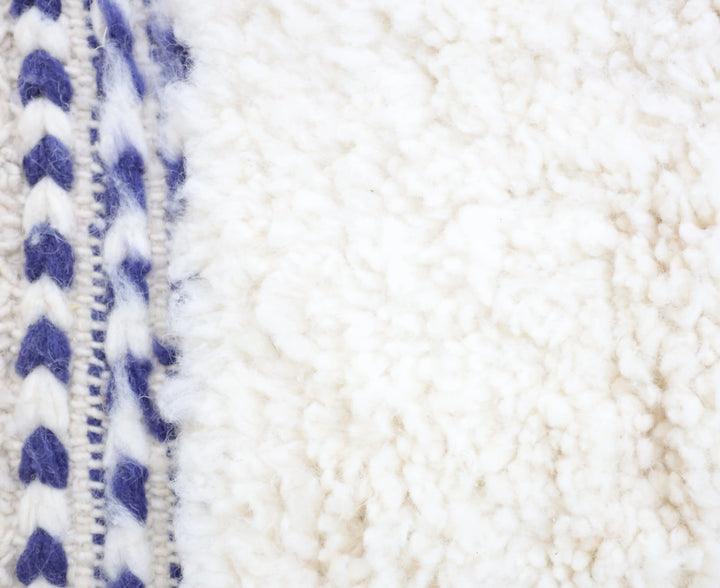 Ivory & Blue Beni Custom Moroccan Rugs Made craftilymarrakesh.com