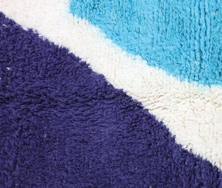 Ivory & Blue Beni Custom Moroccan Rugs Made craftilymarrakesh.com