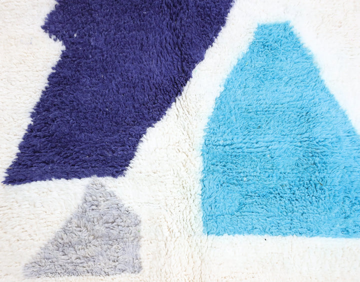 Ivory & Blue Beni Custom Moroccan Rugs Made craftilymarrakesh.com