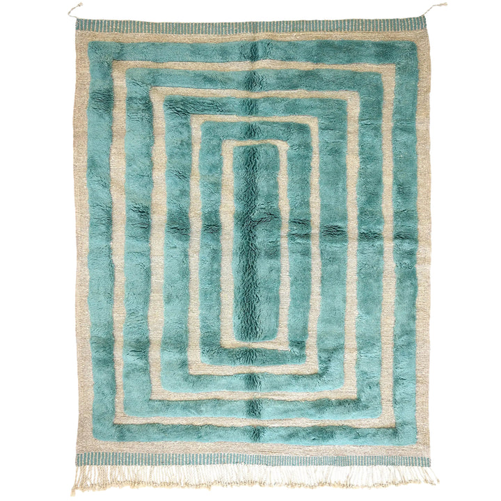 Chromatic Teal Custom Moroccan Rugs Made