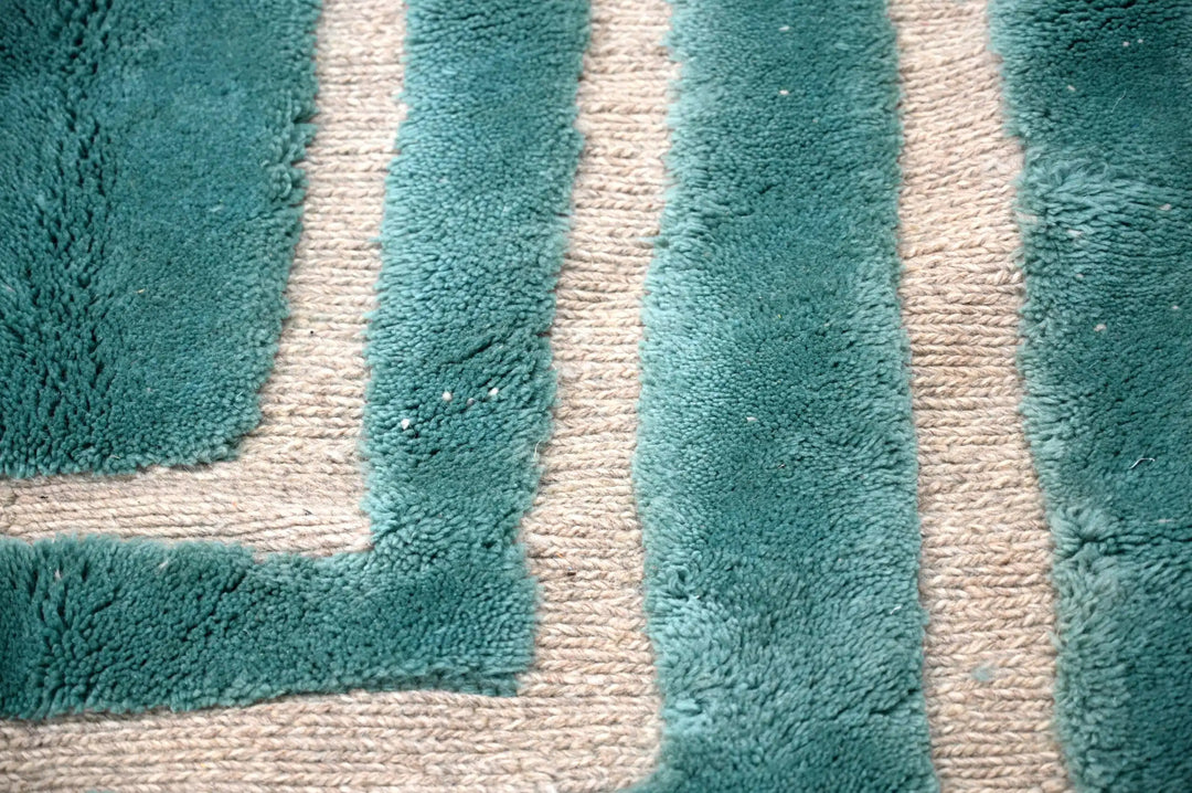 Chromatic Teal Custom Moroccan Rugs Made