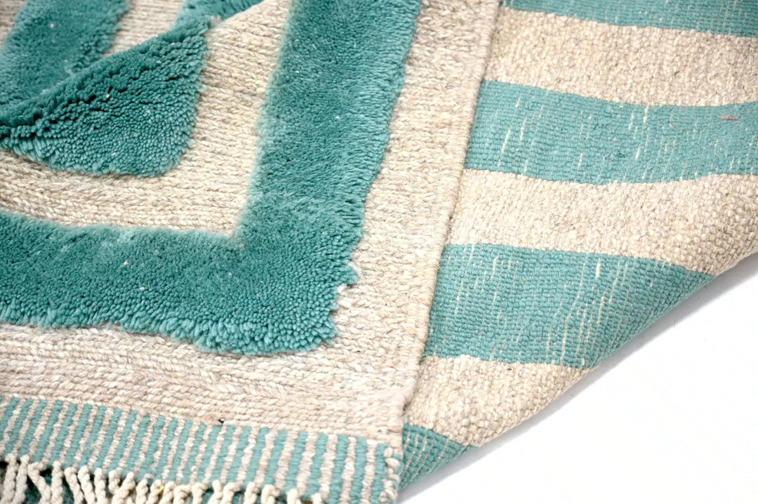 Chromatic Teal Custom Moroccan Rugs Made