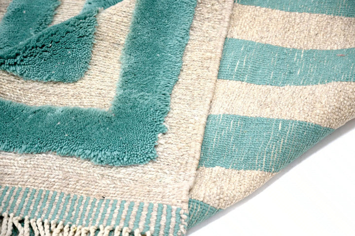 Chromatic Teal Custom Moroccan Rugs Made