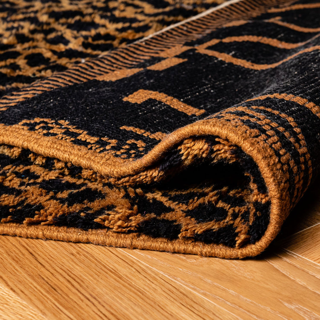 Golden black Custom Moroccan Rugs Made