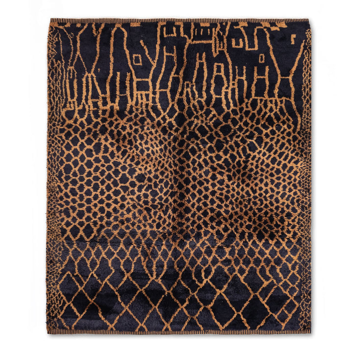 Golden black Custom Moroccan Rugs Made