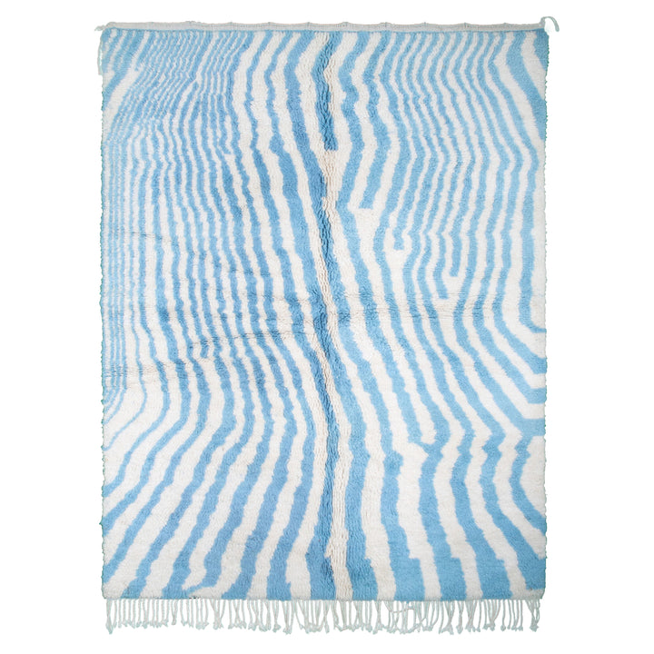 Light Blue & White Custom Moroccan Rugs Made