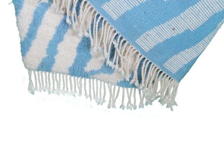 Light Blue & White Custom Moroccan Rugs Made