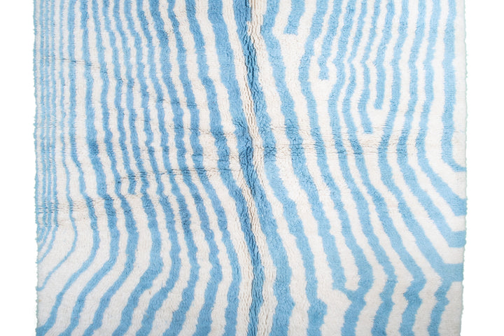 Light Blue & White Custom Moroccan Rugs Made