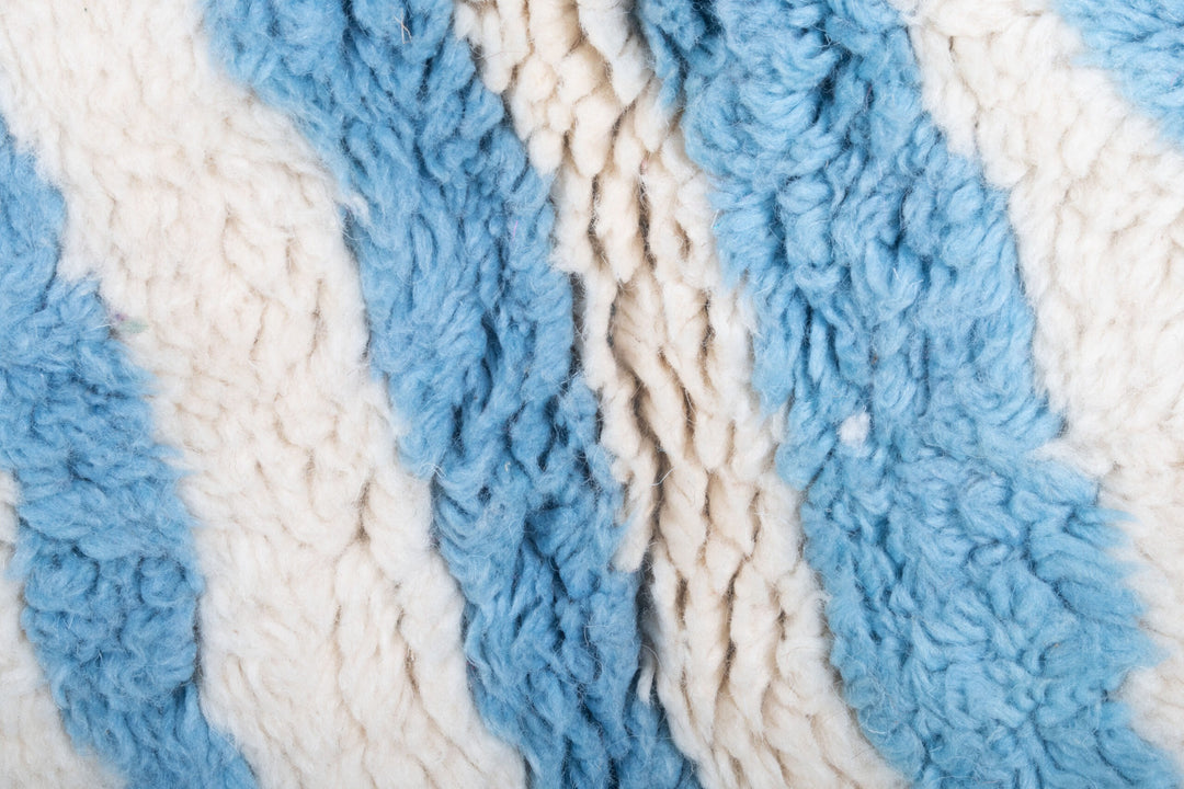 Light Blue & White Custom Moroccan Rugs Made