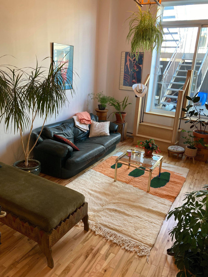 Orange Green Custom Moroccan Rugs Made