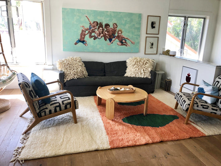 Orange Green Custom Moroccan Rugs Made