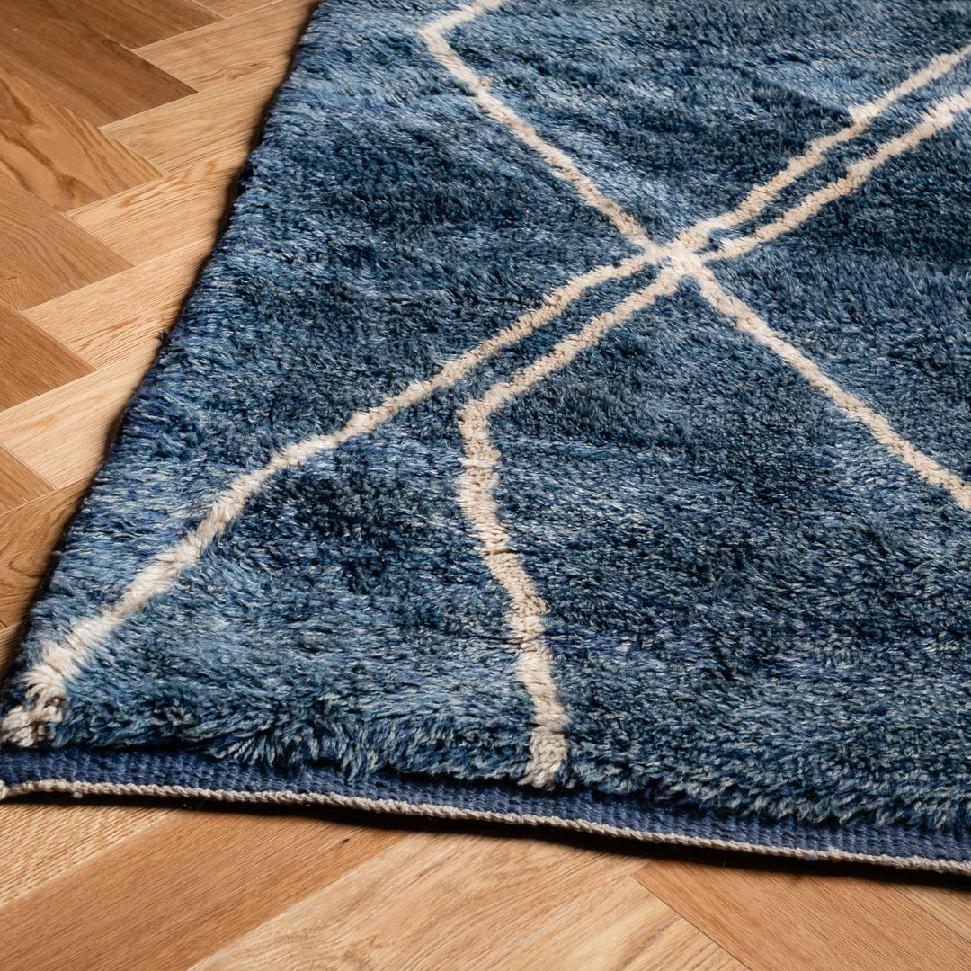 Sparkling Blue Custom Moroccan Rugs Made