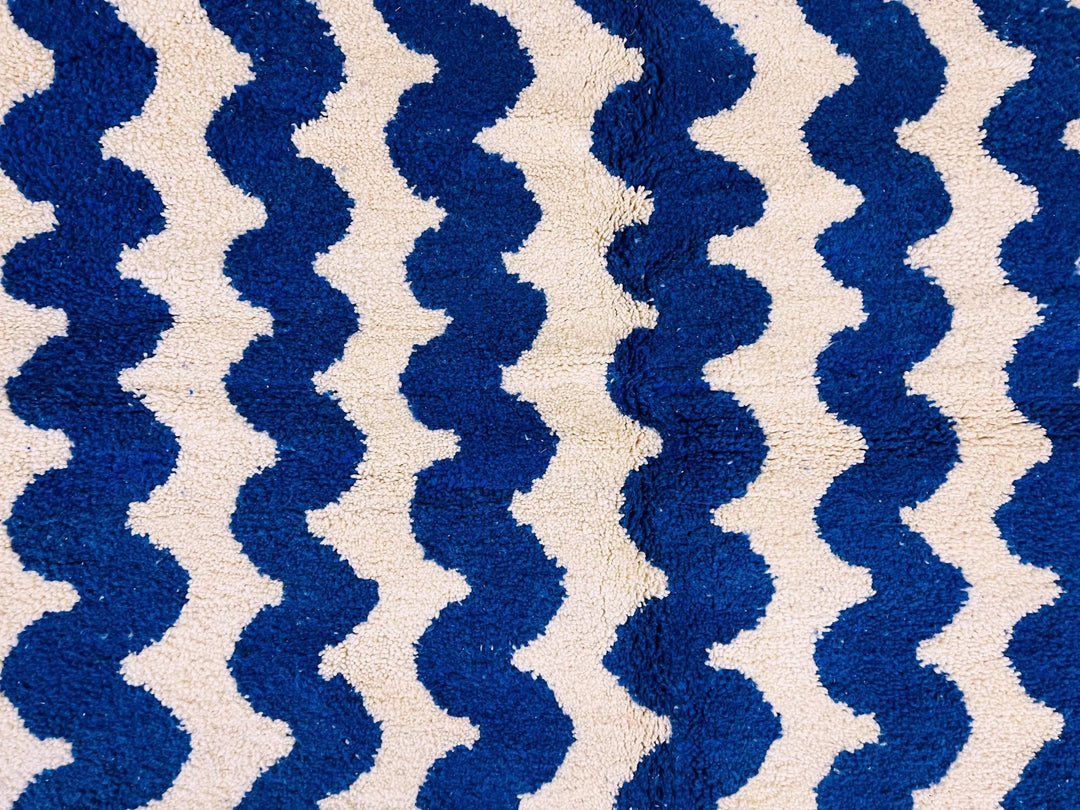 Zigzag Blue Custom Moroccan Rugs Made