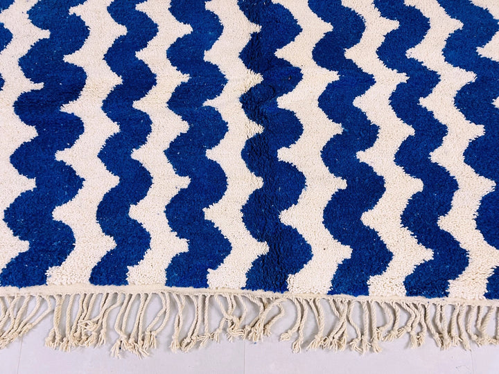 Zigzag Blue Custom Moroccan Rugs Made