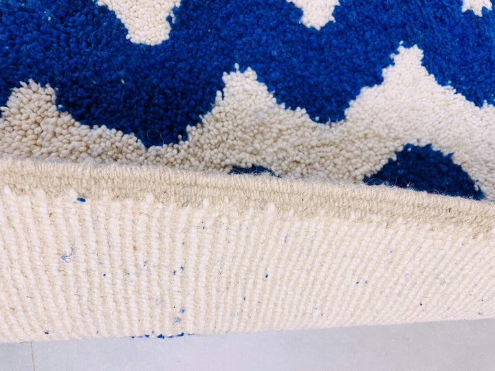 Zigzag Blue Custom Moroccan Rugs Made