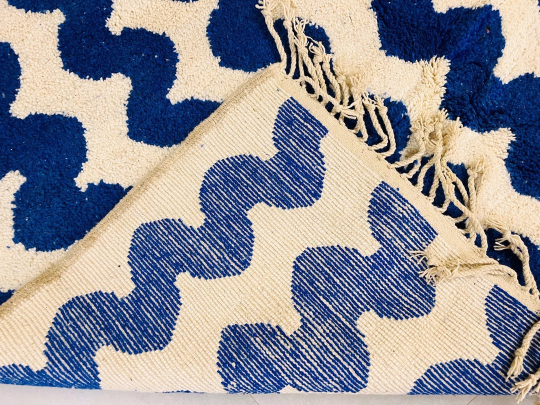 Zigzag Blue Custom Moroccan Rugs Made
