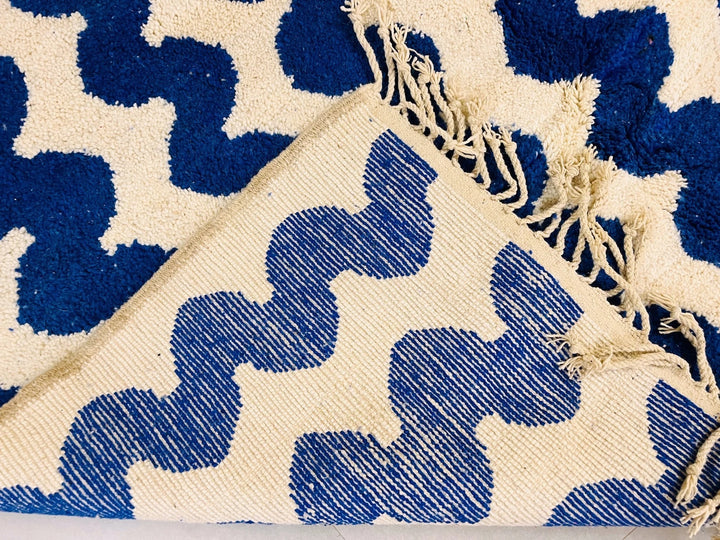 Zigzag Blue Custom Moroccan Rugs Made