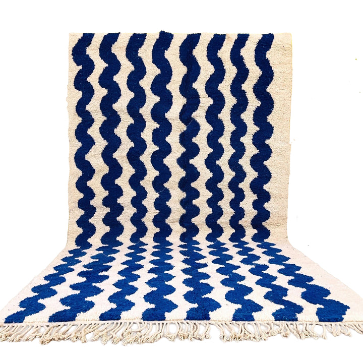 Zigzag Blue Custom Moroccan Rugs Made