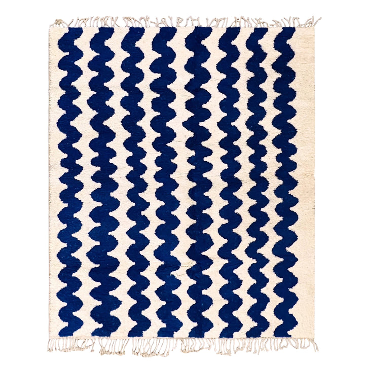 Zigzag Blue Custom Moroccan Rugs Made