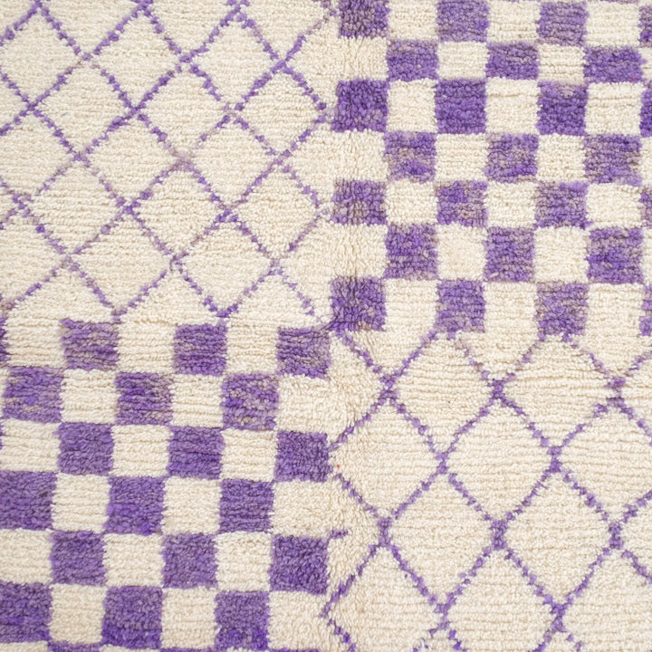 Purple Checkered Moroccan Rugs Made craftilymarrakesh.com