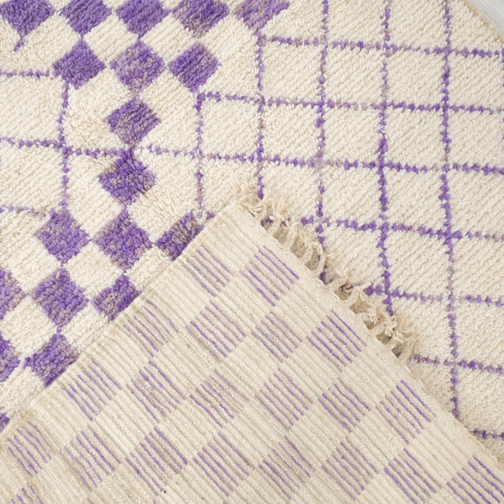 Purple Checkered Moroccan Rugs Made craftilymarrakesh.com